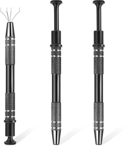 Aeaocvo 3 Stück Piercing Kugel Aufdreher, Piercing Zange mit 4 Klauen, Schmuck Pick Up Werkzeug Piercing Ball Greifer, Piercing Kugelhalter, Piercing Ball Grabber für Elektronische Komponenten