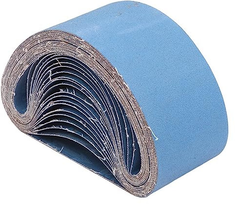 DXZXDJIU Schmirgelpapier Rolle, 10 Stück/Set 610 x 100 mm 40#-400# Schleifbänder-Set, 61 x 9,9 cm, Blaue Zirkonium-Korund-Schleifbänder for Bandschleifer-Werkzeuge