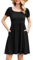 Zeagoo Womens Summer Dress Ladies Short Sleeve Casual Dresses with Pockets Crew Neck Sundresses Swing Knee Beachdress Black XXL