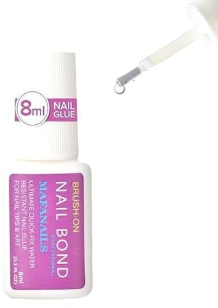 Brush-On Nail Glue, Long-Lasting Nail Glue Strong, Press on Nail Glue Extra Strong, Brush Nail Glue, Super Nail Glue for Press on Nails, Strong Adhesion, No Light Required(1Pc)