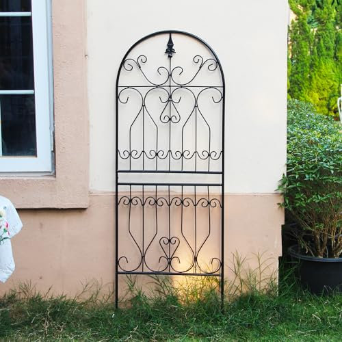 SCENDOR Treillis pour plantes grimpantes 150 x 55,9 cm (H x l) en métal - Structure de jardin décorative résistante aux intempéries - Décoration extérieure - Fleurs de vigne, lierre et clématites - 1