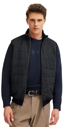 bugatti Herren Sweatweste 8800-85052D | Regular Fit, Reißverschluss, Stehkragen, Vordertaschen, Baumwolle