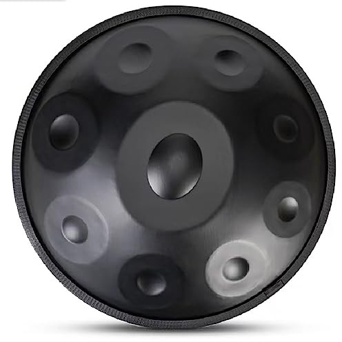 SQSXCKIQ Handpan-Trommelinstrument in g-Moll, 18 Zoll kleine Stahl-Handpan-Trommel für professionelle Audioproduktion – inkl. Handpan-Tasche, Trommelständer, 2 Handpan-Schläger, Staubtuch
