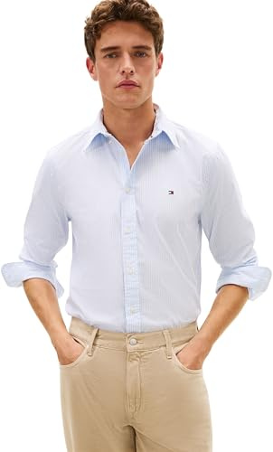 Tommy Hilfiger Herren Core Flex Pop Classic STP Shirt Mw0mw41403 L/S Shirt (1er Pack)