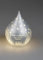 Deko-Licht Tropfen silber13cm aus mattem Farbglas mit LED-Licht, Spruch: Bleib so wie Du bist... + Dekor verziert, inklusive Timerfunktion, für 3x AA Batterien 1,5V-beleuchtete Dekolampe