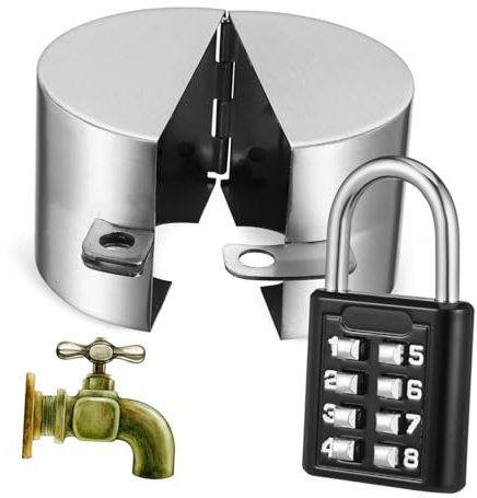 Toyvian 1Set Water Spigot Lock with Padlock Durable Outdoor Faucet Cover for Secure Protection of Garden Hose Bibs for Homes Public Areas