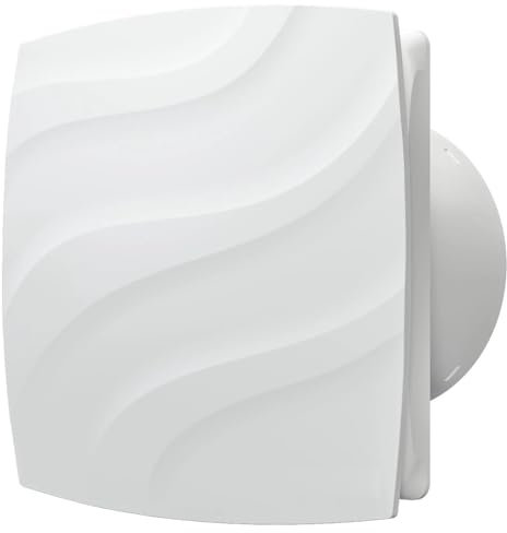 Vlano ALTO 120 Badlüfter mit Quick Fix Montagesystem ohne Bohren, Standard,120 mm, Rückschlagklappe, Weiß, 140 m³/h, Leiser Betrieb, IP24, Badlüfter, Raumlüfter, Ventilator, WC Lüfter, Abluftlüfter