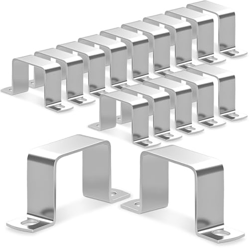 sturiz 16 pezzi fascette per tubi quadrati in acciaio inox 304, fascette per tubi quadrate, 35 × 35 mm, fascette per tubi quadrati a U, morsetti rettangolari per porte di casa, finestre