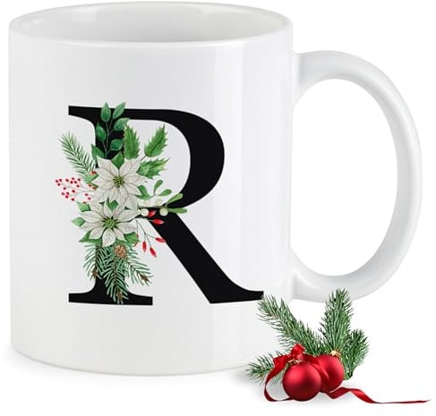 GRAZDesign Tasse mit Buchstabe R Weihnachtstasse Kaffeebecher, Mug, Becher, Kaffeetasse, Beidseitiger Druck