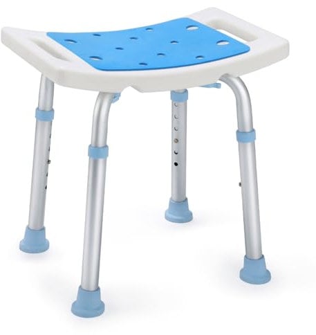 OasisSpace Chaise de Douche, Tabouret de Bain réglable avec Barre d'appui Gratuite – sans Outil médical antidérapant avec Pieds en Aluminium Durable pour Personnes âgées,