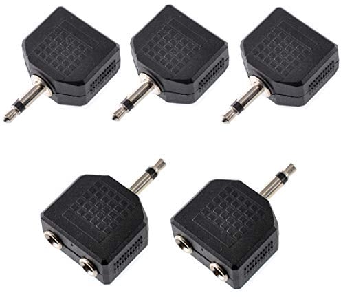Oiyagai 5 Piezas de Conectores de Audio Mono de 3,5mm a 2 Puertos Divisores de Jack de 3,5mm (Pista Única)