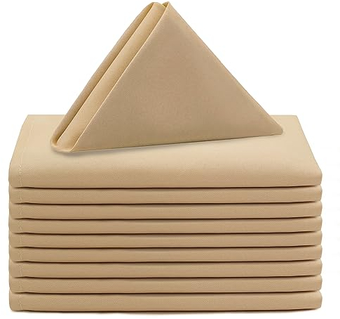 Your Chair Covers YCC Linen - 20 inch Polyester Cloth Napkins for weddings,restaurant napkins Pack of 10 - Champagne