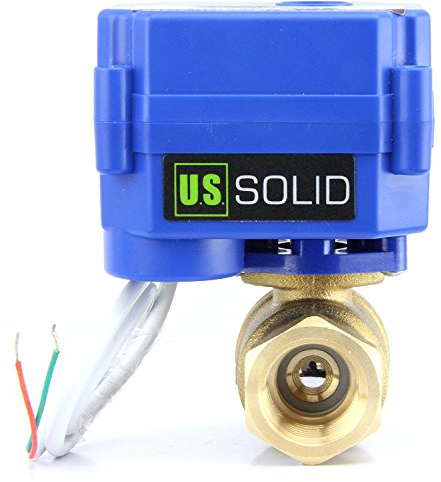 U.S. Solid 1 Motorkugelhahn Messing 2 Wege DN25 Elektrische Zonenventil, 9-24V AC/DC, 2 Drähte, Automatische Rückkehr NC