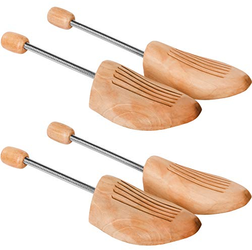 TecTake 800594-2 Pairs Coil spring Shoe tree, High quality Lotus wood, Universal Use for Women's and Men's Shoes - Different Sizes (UK 6-7.5/EU 39-41 | 403017)