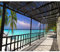 decomonkey Fototapete selbstklebend Meer Landschaft 343x256 cm XL Selbstklebende Tapeten Wand Fototapeten Tapete Wandtapete klebend Klebefolie Strand Tropisch Natur Palmen