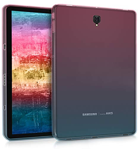 kwmobile Cover Compatibile con Samsung Galaxy Tab S4 10.5 - Custodia Cover Tablet in silicone TPU - Copertina protettiva Tab - Backcover - 2 colori fucsia/blu/trasparente