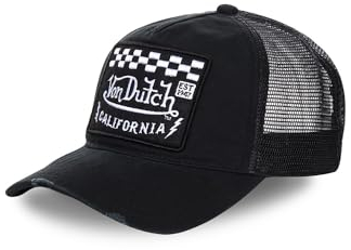 Von Dutch Kappe für Herren & Damen, Trucker-Kappe Live Fast, verstellbar durch Snapback TU, schwarz / weiß, One size