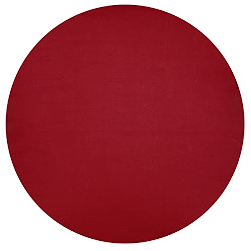 beties Farbenspiel Kissenhülle ca. Ø80 cm - Kissenbezug in interessanter Größen- und Farbauswahl - 100% Baumwolle für eine fröhlich Stimmung in Unifarben (Karmin-Rot)