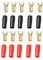P Prettyia 5 coppie 8 AWG Plus/negativo morsetto forcella, kit di connettori placcati oro