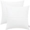 BRAWARM Kunstleder-Kissenbezüge, 40,6 x 40,6 cm, weiße Leder-Kissenbezüge, handgenäht, dekorative Dekokissen für Couch, Sofa, Bett, Wohnzimmer, Zuhause, Garten, 40,6 x 40,6 cm, 2 Stück