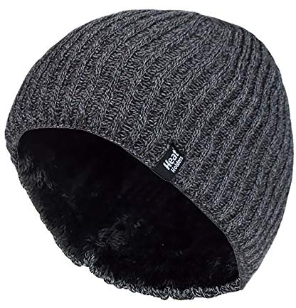 HEAT HOLDERS - Herren Outdoor Winter Warm Beanie Strick Mütze mit Gefüttert (One Size, Charcoal (Halden))