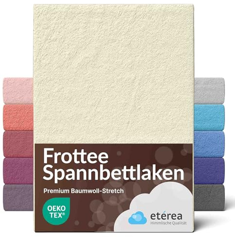 etérea Frottee Spannbettlaken 180x200–200x200 cm Natur – warmes Frottier-Spannbetttuch 80% Baumwolle 20% Polyester, kuscheliger Winter-Komfort mit Rundumgummi für Doppelbett, King-Size & Boxspring