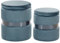 Pouf mit Stauraum rund Samt blau Metall 2er Set Sitzhocker Glamour Look Doris
