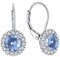 JO WISDOM Damen Hängende Ohrringe Runde Silber 925 mit 3A Zirkonia März Geburtsstein Aquamarin Farbe Kristall,Schmuck für Frauen