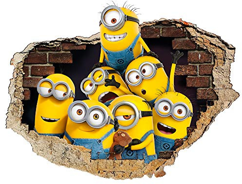 Adesivo da Muro Minion murale Parete 3D Wall Sticker Camera Bimbi