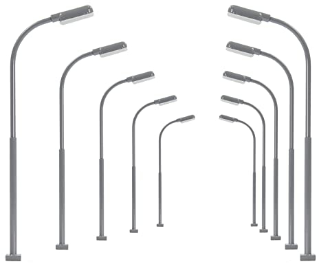 Evemodel 5Stk. Modell Bahnsteiglicht mit LED Straße Lampe Landschaftsbau Licht Bonsai Dekoration (Spur N warm weiss)