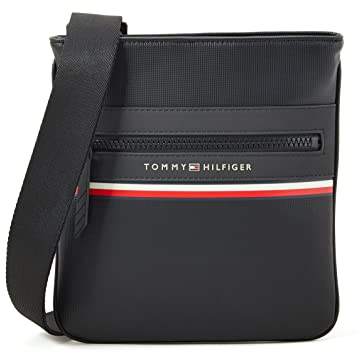 Tommy Hilfiger Herren TH Stripe MINI Crossover AM0AM10298 Crossovers, Schwarz (Black)
