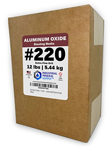 Aluminum Oxide - 12 LBS - Multiple Grit Sizes Available - Sand Blasting Abrasive Media for sandblasters, Sandblast Guns and Blast cabinets (#220 (Extra Fine))