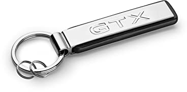 Volkswagen 000087010CFYPN Schlüsselanhänger mit GTX Schriftzug, Keychain, Schlüsselring, Silber/Schwarz, Metall