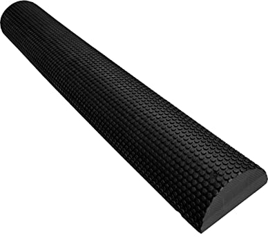 Baoblaze High Density Foam Soft Blocks Massager Half Physio Round Roller für Heimfitness, Schwarz 60cm