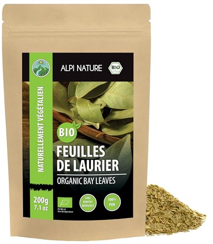 Alpi Nature Feuilles de Laurier BIO 200g, Feuilles Séchées et Coupées pour la Cuisine