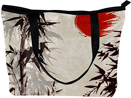 NigelMu Einkaufstasche,Umhängetasche Große Geldbörsen und Handtaschen für Frauen,Baum-Sonne-Tinte orientalisch,Einkaufstüten