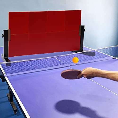 Tischtennis Rebound Board Rebounder mit 8-roten Gummis, verbesserte Pingpong Return Board Selbsttrainingsausrüstung der zweiten Generation, starker galvanisierter Rahmen