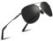 wearPro Sonnenbrille-Herren-Damen-Polarisiert Premium Metallrahmen Sonnenbrillen Unisex mit UV400 Schutz Vintage Schwarz Fahrerbrille (2-Grauer Rahmen/Schwarze Linsen)