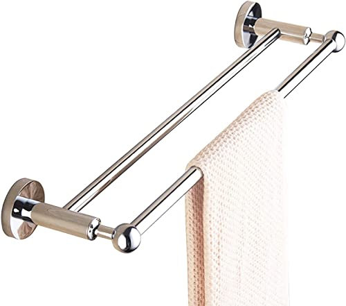 XHALERY Handtuchhalter Wandmontierter Badetuchhalter,Wandmontierter Handtuchhalter Doppelte Handtuchstange Stange Edelstahl Gebürstet/75Cm
