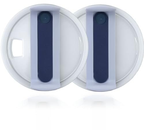 Horsdo 40oz Tumbler Lid for Stanley, Spill Proof Splash Resistant Tumbler Covers,Replacement cover for Stanley Cup Accessory(2 pack) (40oz, Grey-navy)