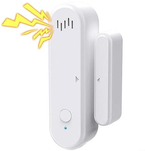 para Tuya - Sensores de Puerta WiFi Inteligente antirrobo con Control Remoto, Sensor magnético de Puerta, Alarma Inteligente con Control de aplicación, de Alarma de Seguridad para el hogar, A