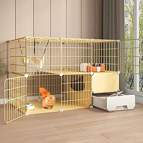 SUuim Katzenkäfige für den Innenbereich, groß, mit Katzentoilette, Katzenhaus, Kleintierkäfig, geruchsabweisend und leicht zu reinigen, Verschiedene Größen (Größe: 72 x 47 x 87 cm) ()