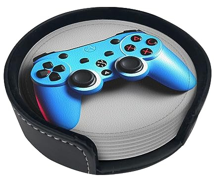 Lot de 6 dessous de verre bleus en cuir synthétique ultra fin - Sous-verres polyvalents pour toutes les occasions