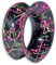 viva-adorno 1 Stück Tube Flesh Tunnel Plug Silikon Ohr Piercing Neon Graffiti flexibel Größe Z108g Schwarz/Neon, 12mm