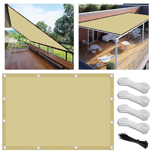 Sonnensegel Nach Maß mit ösen 1.6x1.8m Segeltuch mit ösen im Viele Größe und Farben, Schattierungsnetz inkl Befestigungsseile, UV-Schutz, Wetterfest für Garten Terrasse Balkon