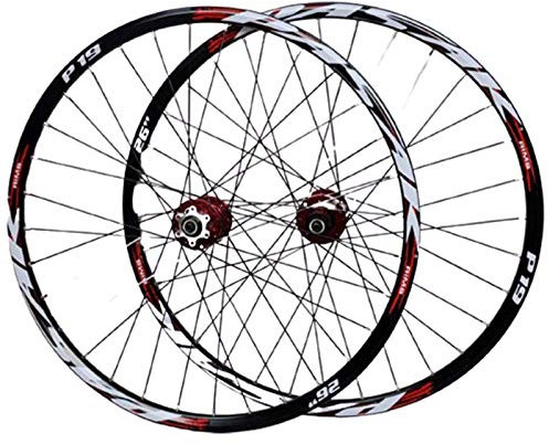 26, 27,5, 29 Zoll Mountainbike-Laufradsatz Fahrrad-Laufrad-Laufradsatz (vorne + hinten) doppelwandig aus Aluminiumlegierung mit Schnellwechsel-Scheibenbremse 32H 7-11-Gang-Kassette,A,27,5 Zoll