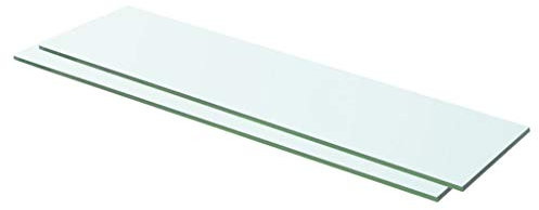 Kavolet 2pcs 60x12 cm Glasboden Glasscheibe Glasplatte Glasregal Transparent Regalboden Glas Einlegeboden Glasablage für Badezimmer Wandregal Badablage 8 mm stärke