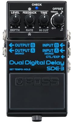 BOSS SDE-3 Dual Digital Delay Pedal | Authentic Sound of the Legendary Roland SDE-300 | Compact Pedal | Versatile Modern Features | Longer Delay | MIDI/IO Connectivity