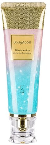 BodyAccel Niacinamide Whitening Toothpaste – Intensive Stain Removal, Natural Gentle Formula for Teeth Whitening & Gum Care, Fresh Breath, Fluoride-Free (1 Pack)