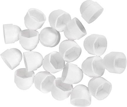 VekAuto 20 pezzi Dado Bullone Ruota 24mm Cerchi Dado Pneumatici Viti Coperchio Protezione Dado Plastica Bianco Esterno